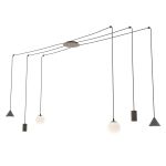 Emibig Colgante De Luz Fuji Acero Negro | Apta para 2x E14 - Max 10W, 2x GU10 - Max 10W, 2x GX53 - Max 10W