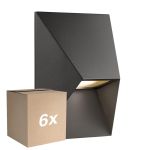 Multipack 6x Nordlux Pontio Luz De Pared Aluminium Negro | IP54 - Apta Para 1x GU10