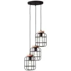 Brilliant Gwen Colgante De Luz Metal Madera Negro | 420mm - Apta para 3x E27