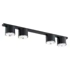 Emibig Luz de techo Nano Acero Negro | Apta para 4x GU10 (AR111) - Max 12W