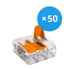 Multipack 50x Wago 221-413 Terminal de tornillo Conector| 3 Cable Conexión