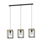Eglo Colgante De Luz Libertad Acero Madera Negro Marrón | IP20 - Apta para 3x E27 